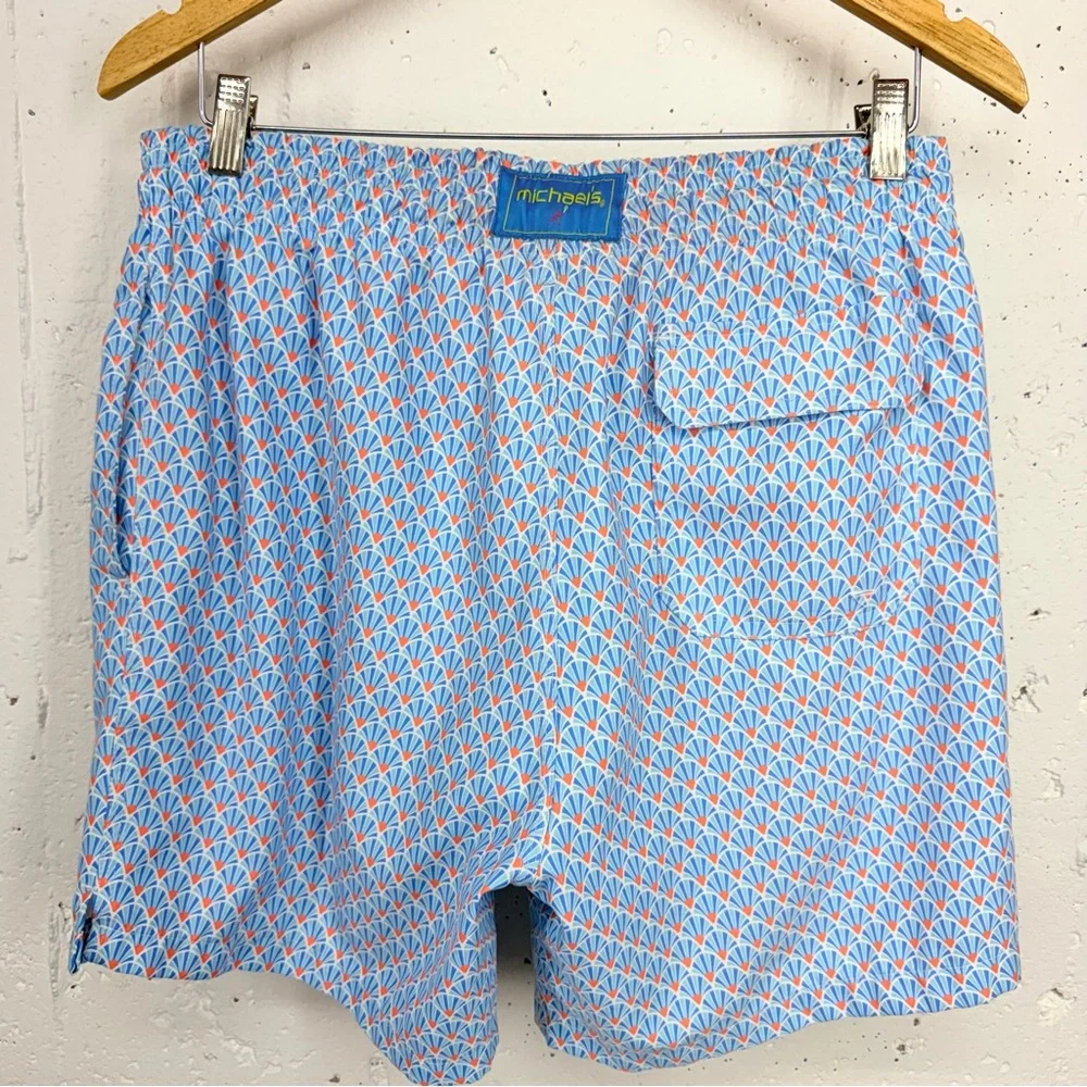 Michaels Men’s Size Medium Fans Blue Orange Cyclist Liner Swim Trunks